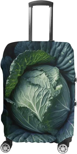 Luggage Cover Dustproof Anti-scratch Suitcase Cover Elastic Travel Suitcase Protector Bright Cabbage Washable Baggage Case Luggage Sleeves Fits 18-32 Inch Luggage