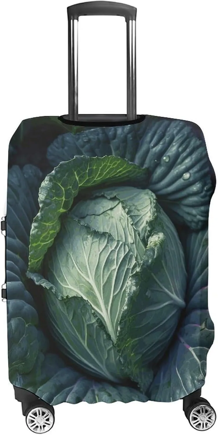 Luggage Cover Dustproof Anti-scratch Suitcase Cover Elastic Travel Suitcase Protector Bright Cabbage Washable Baggage Case Luggage Sleeves Fits 18-32 Inch Luggage