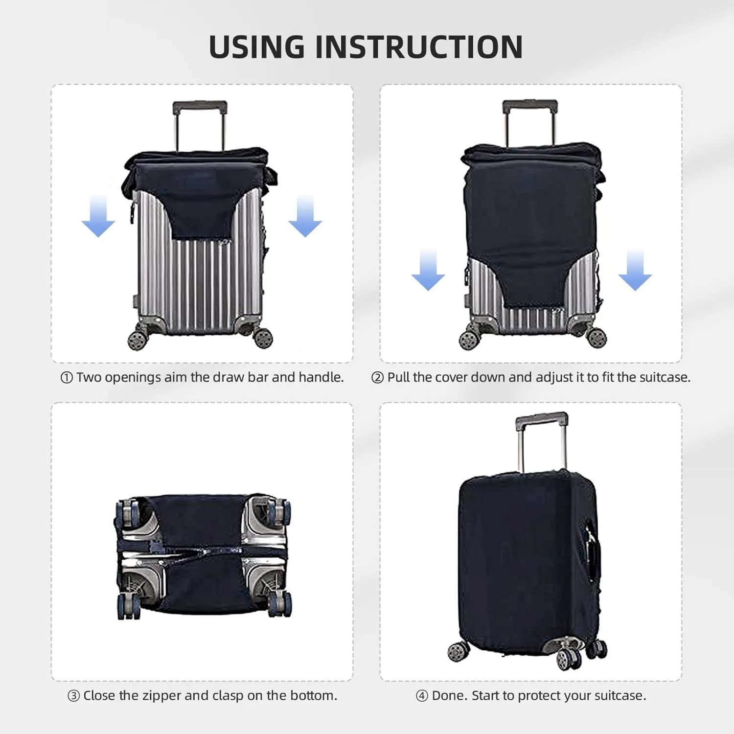 Luggage Cover Flower Butterfly Letter D Black Suitcase Protector fits 18-32inch Travel Suitcase Cover Dustproof Washable with Concealed Zipper for Wheeled Suitcase LC304