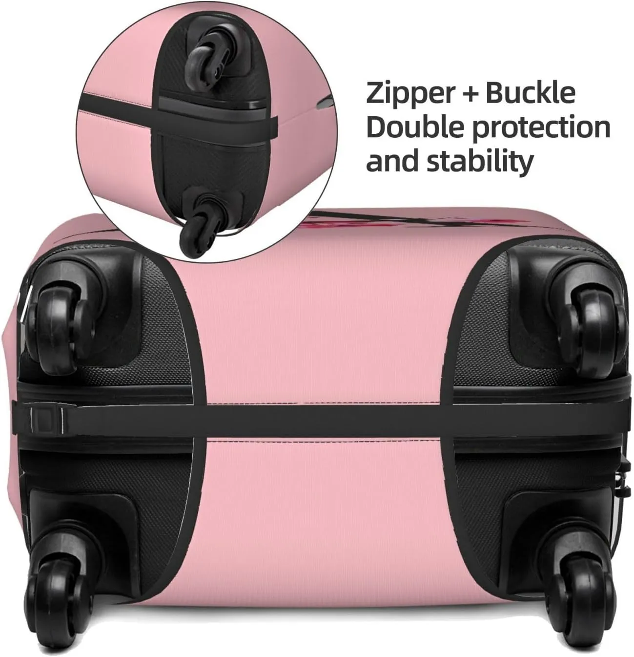 Luggage Cover Flower Letter A Pink Suitcase Protector fits 18-32inch Suitcase Cover Washable Dustproof with Concealed Zipper for Wheeled Suitcase LC108