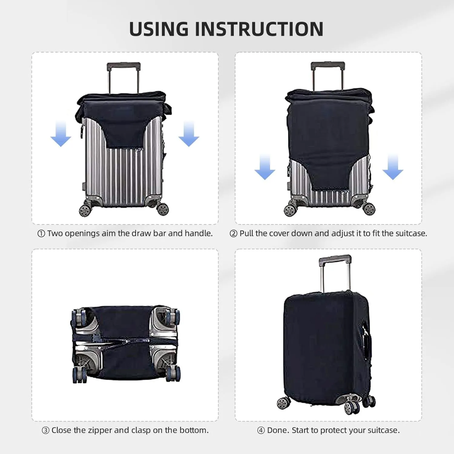 Luggage Cover Flower Letter S Black Suitcase Protector fits 18-32inch Travel Suitcase Cover Washable Dustproof with Concealed Zipper for Wheeled Suitcase LC1069