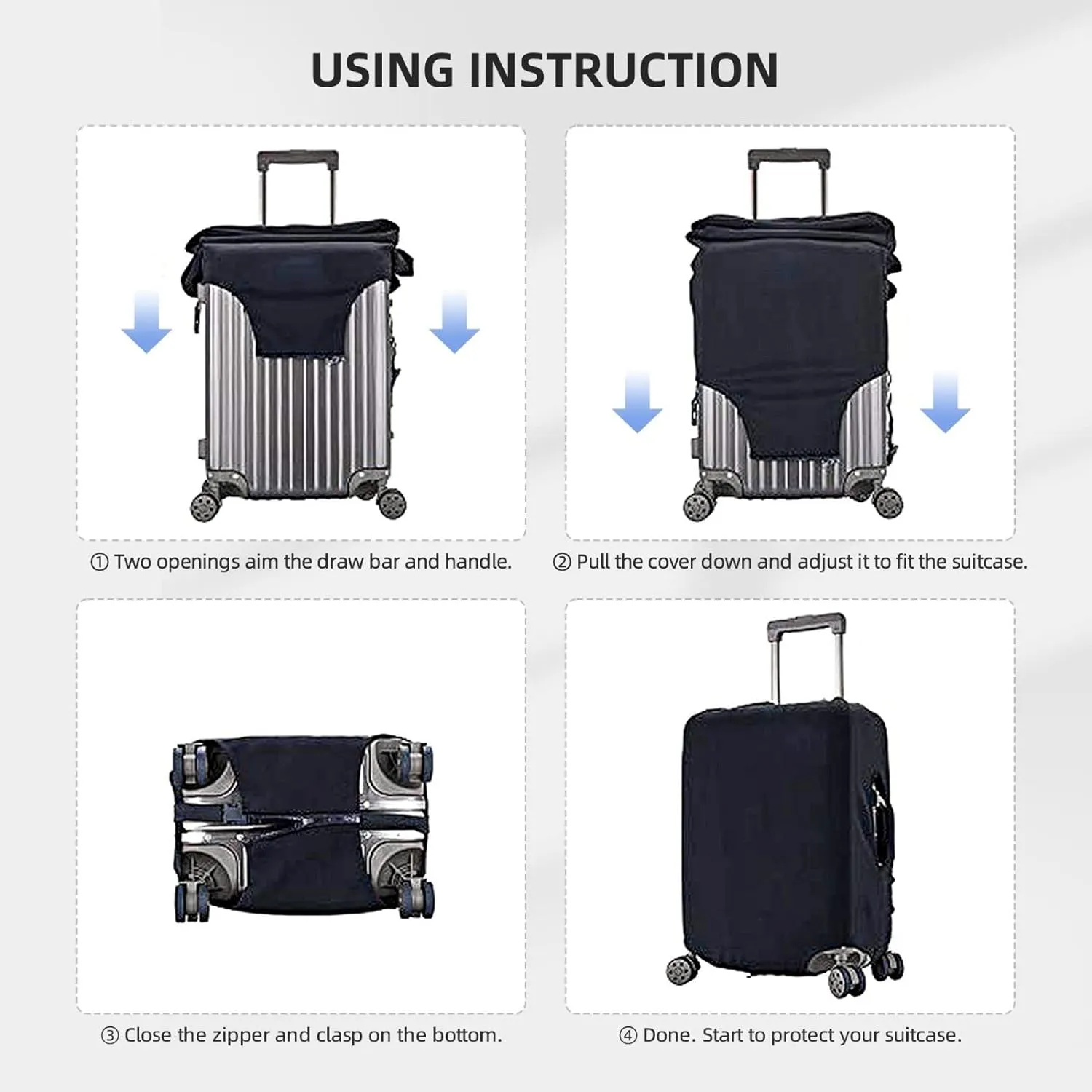 Luggage Cover Flower Letter Y Black Suitcase Protector fits 18-32inch Travel Suitcase Cover Washable Dustproof with Concealed Zipper for Wheeled Suitcase LC1095