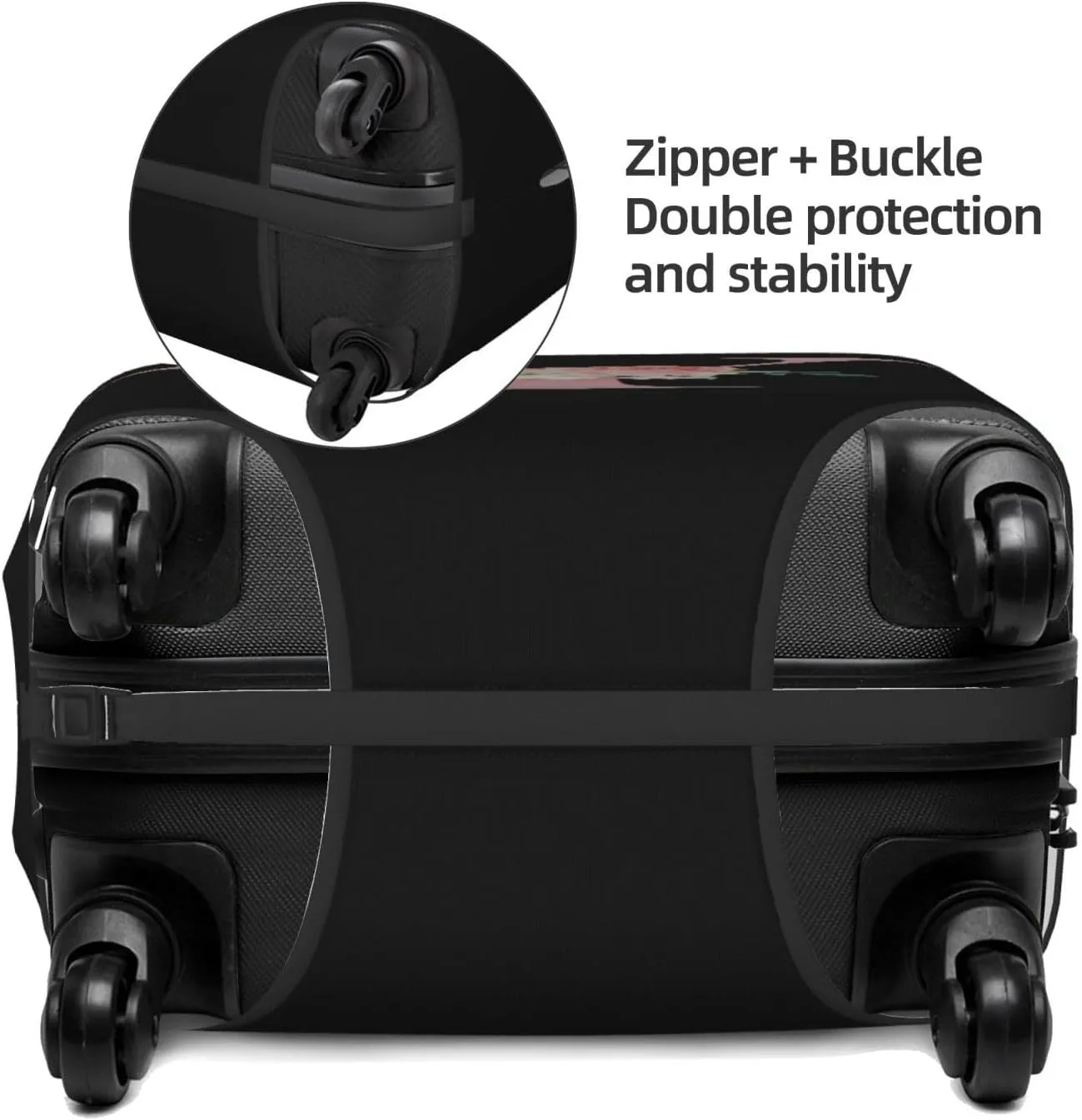 Luggage Cover Flower Letter Y Black Suitcase Protector fits 18-32inch Travel Suitcase Cover Washable Dustproof with Concealed Zipper for Wheeled Suitcase LC1095