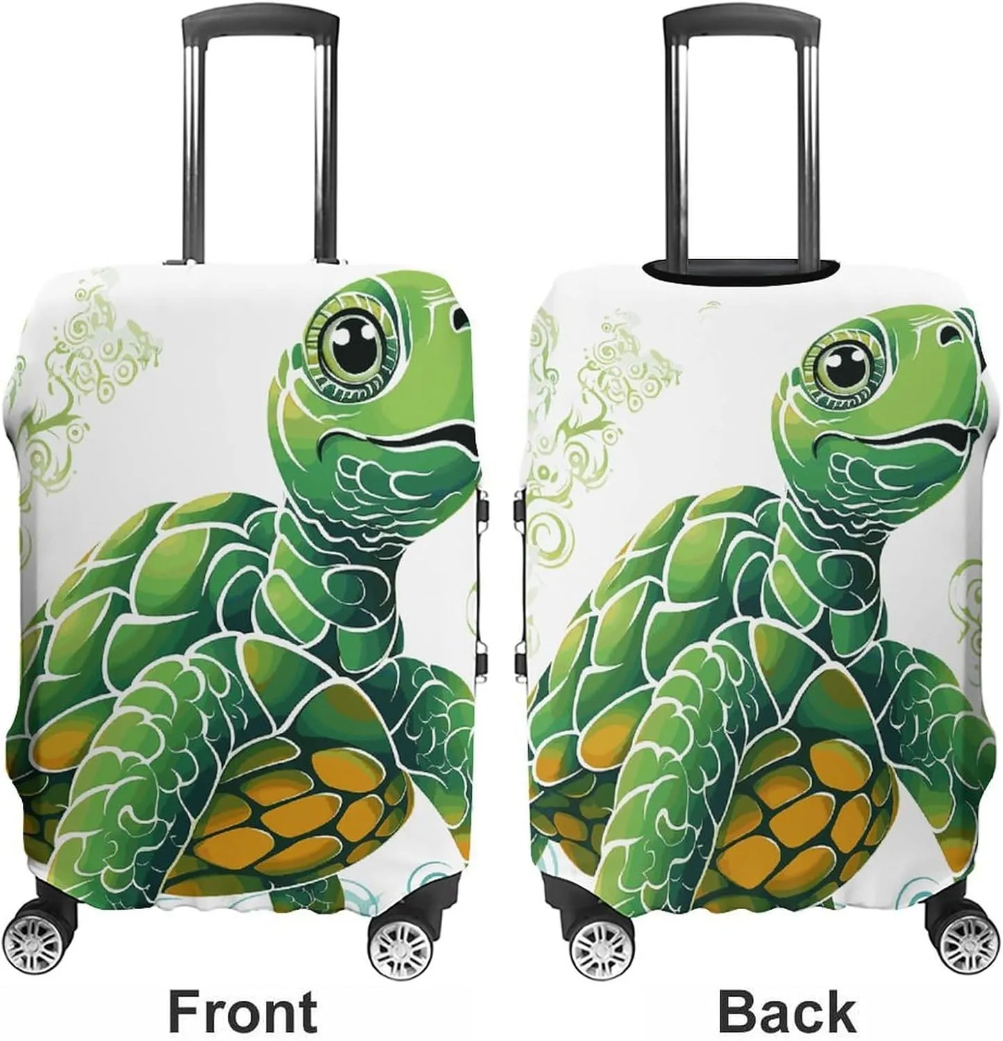Luggage Cover for Travel, Cartoon Turtle Pattern Fashion Luggage Covers, Washable Stretch Suitcases Protector Fits 19-32 Inch Luggage L