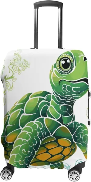 Luggage Cover for Travel, Cartoon Turtle Pattern Fashion Luggage Covers, Washable Stretch Suitcases Protector Fits 19-32 Inch Luggage L