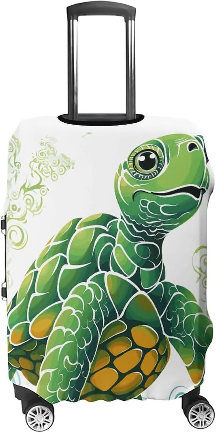 Luggage Cover for Travel, Cartoon Turtle Pattern Fashion Luggage Covers, Washable Stretch Suitcases Protector Fits 19-32 Inch Luggage L