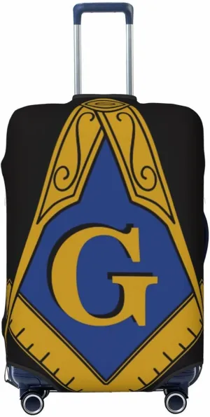 Luggage Cover For Travel Free Masonry Masonic Lodge Symbol– Scratch-Resistant Ideal For Travel 20-28 Inch.