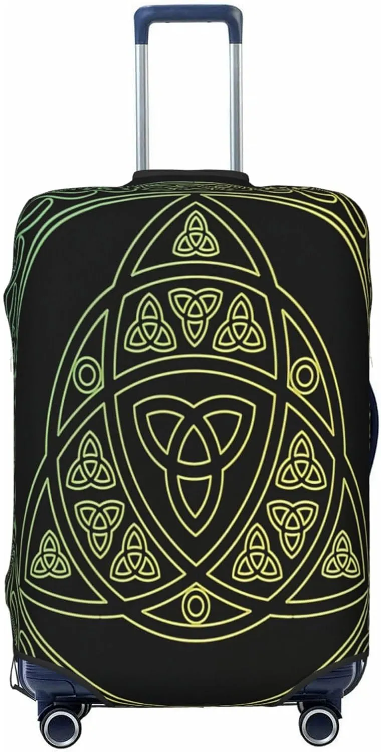 Luggage Cover For Travel Vikings Mystical Infinity Celtic Trinity Knot–dustproof Ideal For Travel 20-28 Inch.