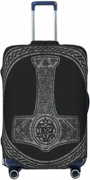 Luggage Cover For Travel Vikings Norse Mythology Thor'S Hammer–dustproof Ideal For Travel 20-28 Inch.