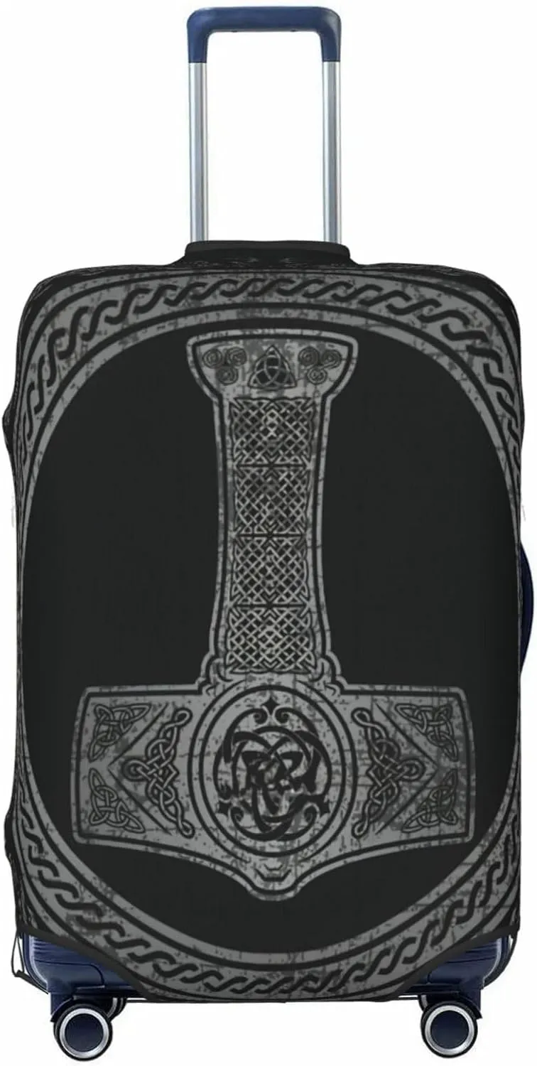 Luggage Cover For Travel Vikings Norse Mythology Thor'S Hammer–dustproof Ideal For Travel 20-28 Inch.
