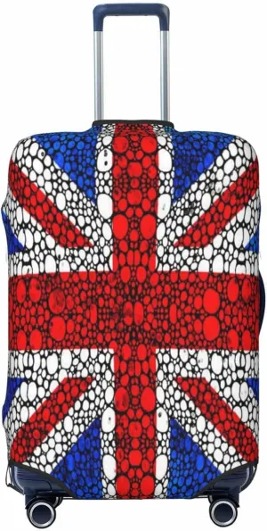 Luggage Cover For Travel Vintage Uk London Theme With Inscriptions British– Scratch-Resistant Ideal For Travel 20-28 Inch.