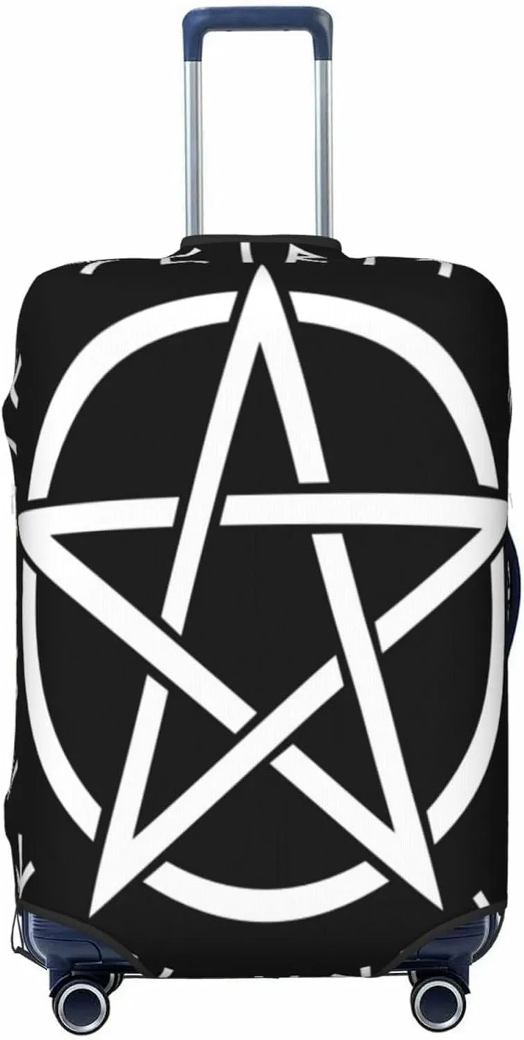 Luggage Cover For Travel Wiccan Occult Pentagram Pentacle– High Elasticity Ideal For Travel 20-28 Inch.