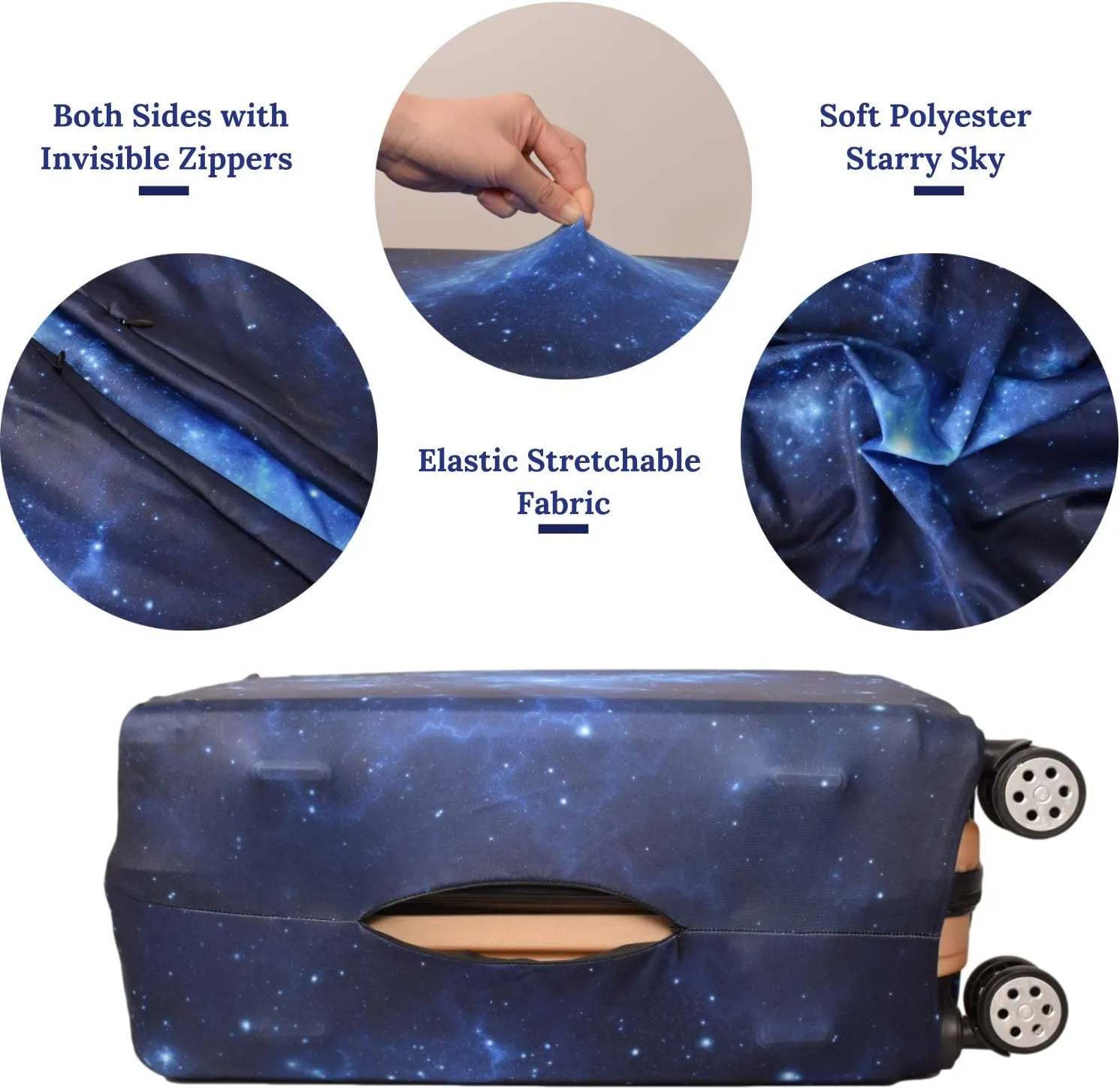 Luggage Cover, Protective Washable Suitcase Cover - Travel Elastic Spandex Suitcase Protector with Luggage Tag Fits 26 to 28 Inch Galaxy