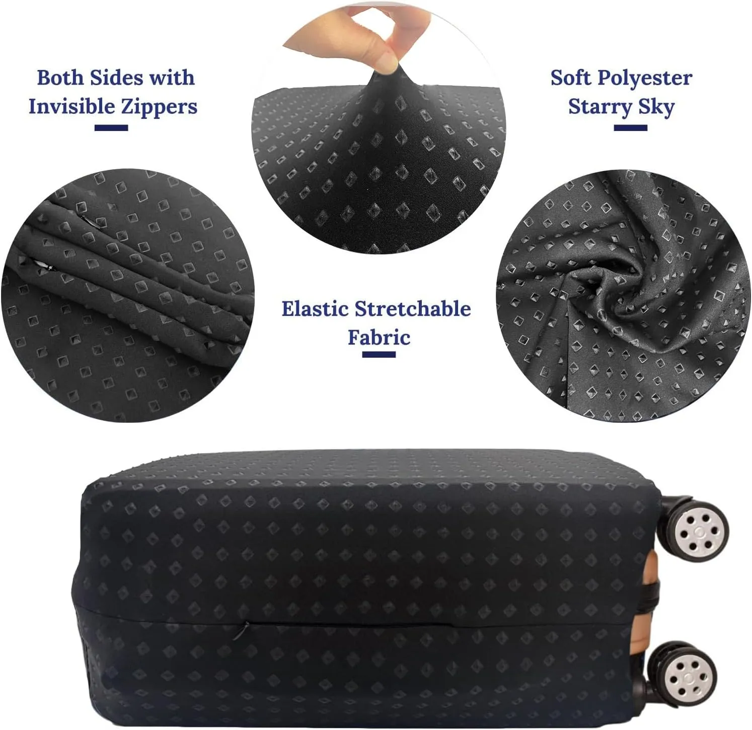Luggage Cover, THome Protective Washable Suitcase Cover - Travel Elastic Spandex Suitcase Protector Fits 26 to 29 Inch Black