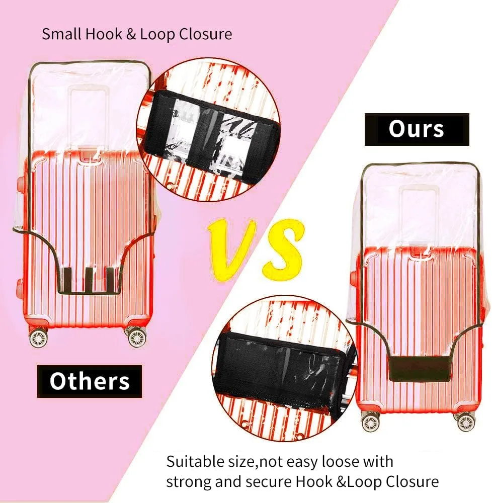 Luggage Covers for Suitcase Tsa Approved Clear PVC Waterproof Suitcase Covers Luggage Protectors 26-28Inch (25.98''H x 20.07''L x 12.40''W)