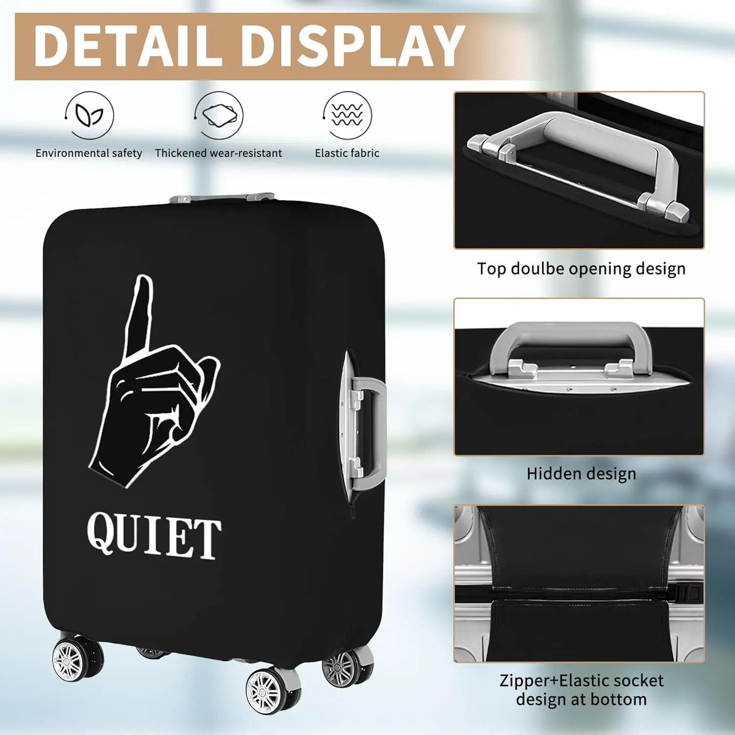 Luggage Covers For Suitcase Tsa Approved, Washable Luggage Cover Elastic Luggage Protector Scratch Resistant Luggage Cover For 30-32 Inch Wheeled Luggage(QUIET-30 inch)