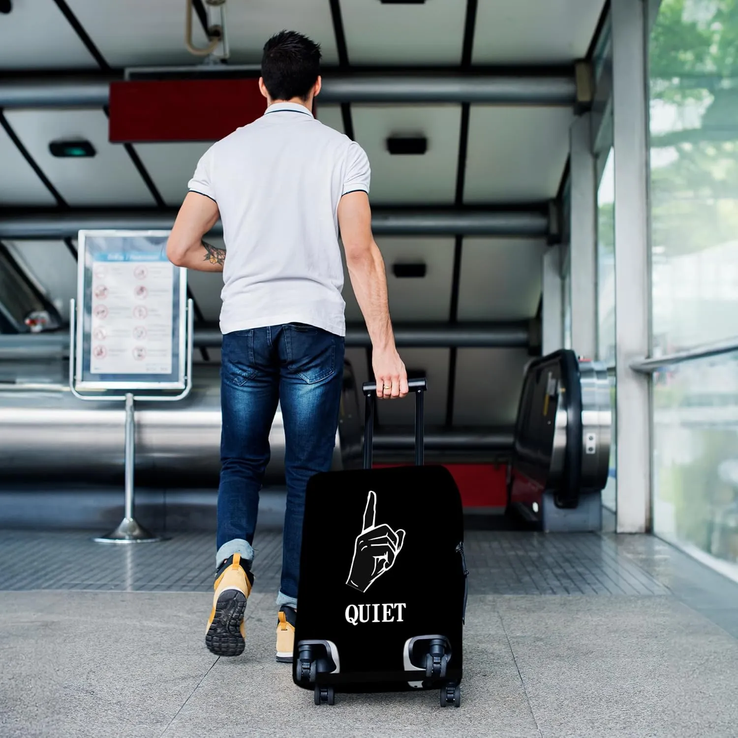 Luggage Covers For Suitcase Tsa Approved, Washable Luggage Cover Elastic Luggage Protector Scratch Resistant Luggage Cover For 30-32 Inch Wheeled Luggage(QUIET-30 inch)