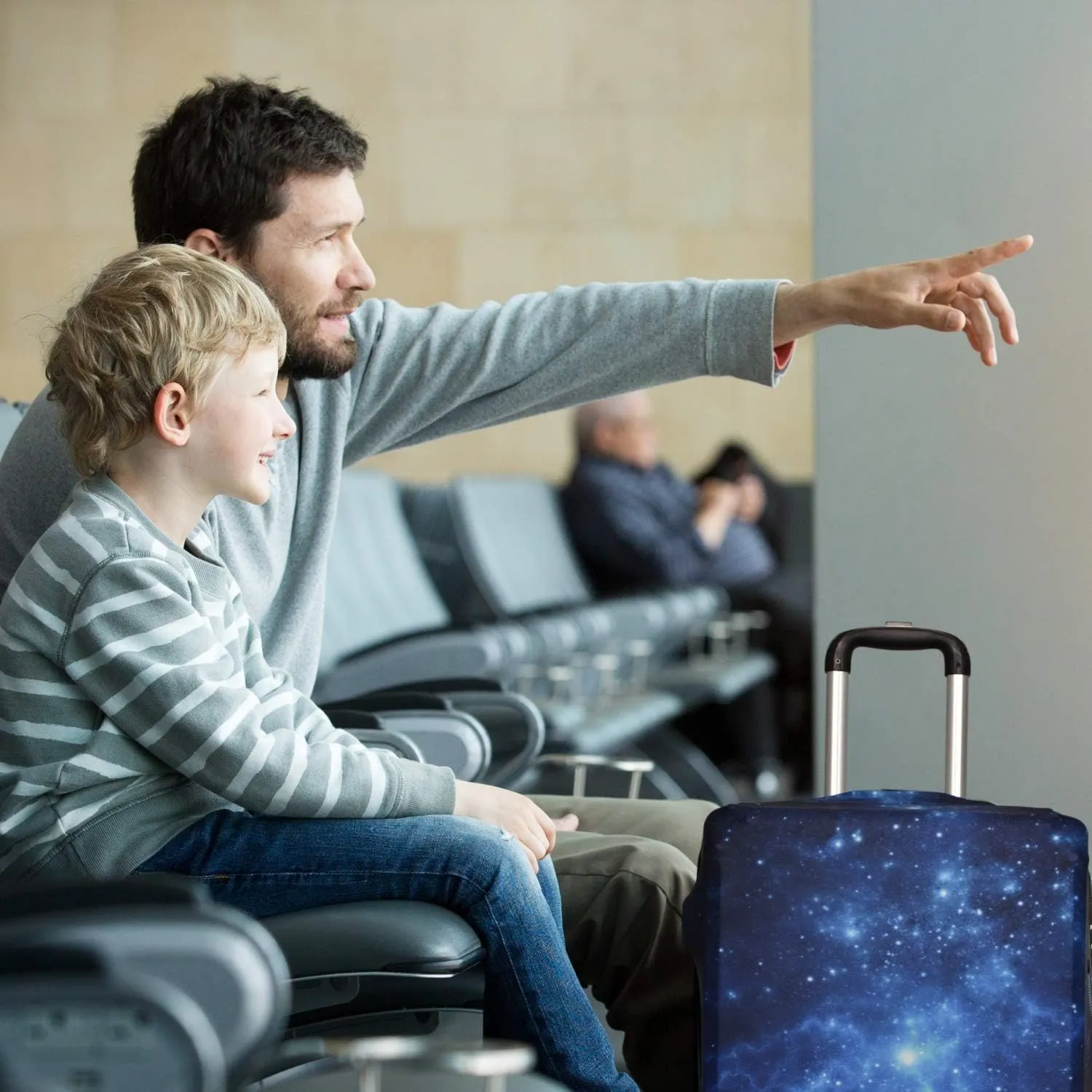 Luggage Cover,Washable Elastic Suitcase Cover Protector Galaxy, XL: Fit 29-30 Inch Luggage