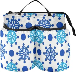 Luggage Drink Holder Multifunctional Snowflake Blue Polka Dot Travel Drink Bag with Strap Travel Gifts for World Travelers de sombreros para