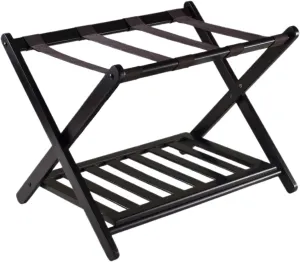 Luggage Rack Extra Wide with Shoes Shelf Suitcase Stand for Bedroom Travel Furniture for Luggage