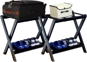 Luggage Rack for Guest Room - Suitcase Stand, Solid Wood Travel Bag Storage Rack, Hotel Home Luggage Rack/Shoe Rack, Foldable Hanger in Guest Room, Multi-Functional Portable Luggage Rack