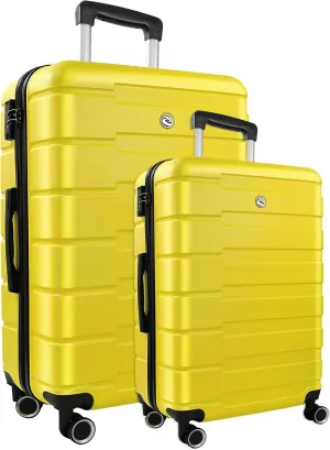 Luggage Sets 2 Piece with Spinner Wheels,20 Inch Carry On and 24 Inch Checked Luggage,Hardside Lightweight Rolling Travel Suitcase with TSA Lock,Yellow