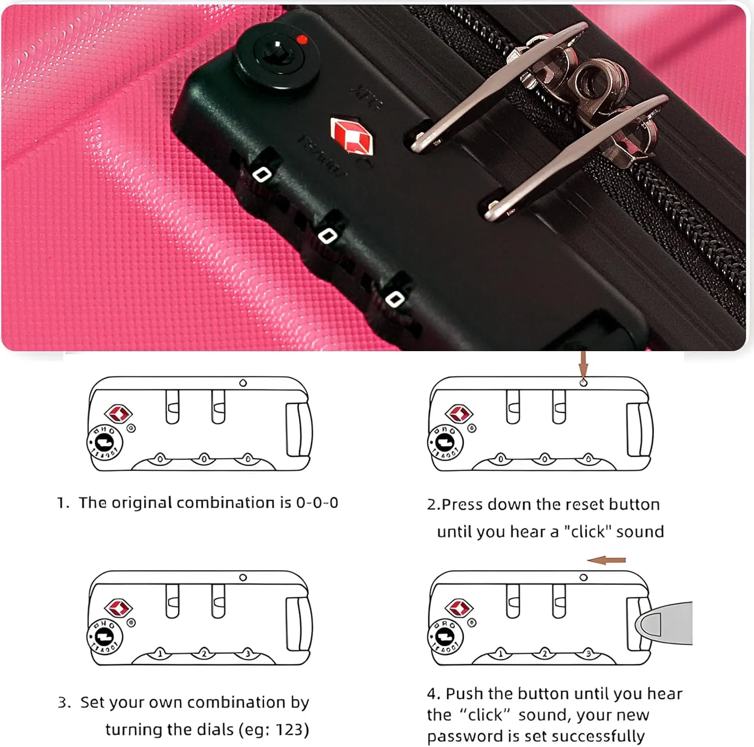 Luggage Sets 2 Piece,24 Inch and 28 Inch Checked Luggage,Hard shell Travel Large Suitcase Sets,Lightweight 2 Piece Luggage Sets with Spinner Wheels,Rose Red