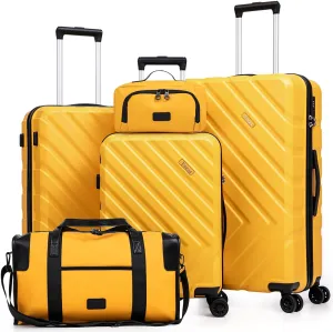 Luggage Sets 5 Piece, Suitcases with Wheels, ABS Hard Case Luggage with TSA Lock Spinner Wheels, Carry On Luggage Set (20/24/28 inch) (5 Piece Sets (20"/24"/28"/DB/TB))