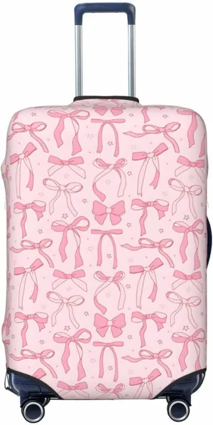 Luggage Suitcase Covers for Luggage Pink Bows 2, High Elasticity Washable Travel Baggage Protector Case Fits 25-28 in