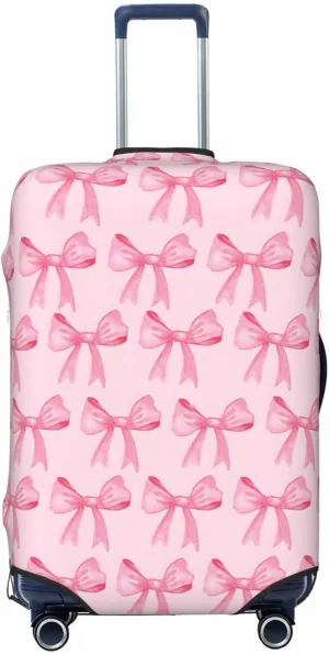 Luggage Suitcase Covers for Luggage Pink Bows, High Elasticity Washable Travel Baggage Protector Case Fits 25-28 in