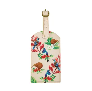 Luggage Tag Flowers & Birds - Beige