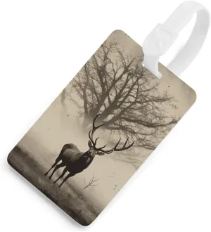 Luggage Tags Privacy Protection Bag Tags Travel Essentials Abstract Tree Elk Picture Luggage Tags for Suitcases International Travel