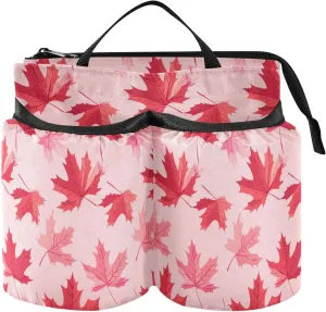 Luggage Water Bottle Holder Foldable Illustration Maple Leaf Ruby Travel Drink Carrier Travelling Women Men