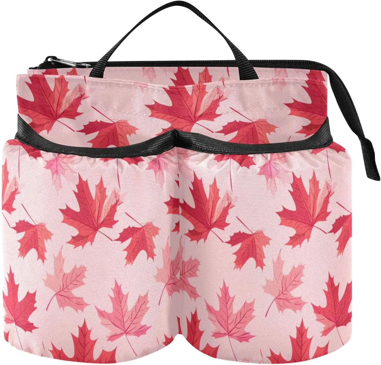 Luggage Water Bottle Holder Foldable Illustration Maple Leaf Ruby Travel Drink Carrier Travelling Women Men