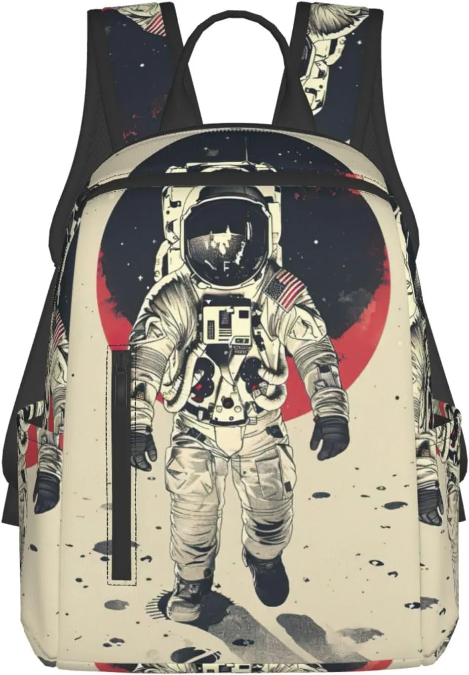 Lunar Astronaut Print Lightweight Hiking Backpack Travel Bags Casual Daypacks Unisex Polyester backpacks