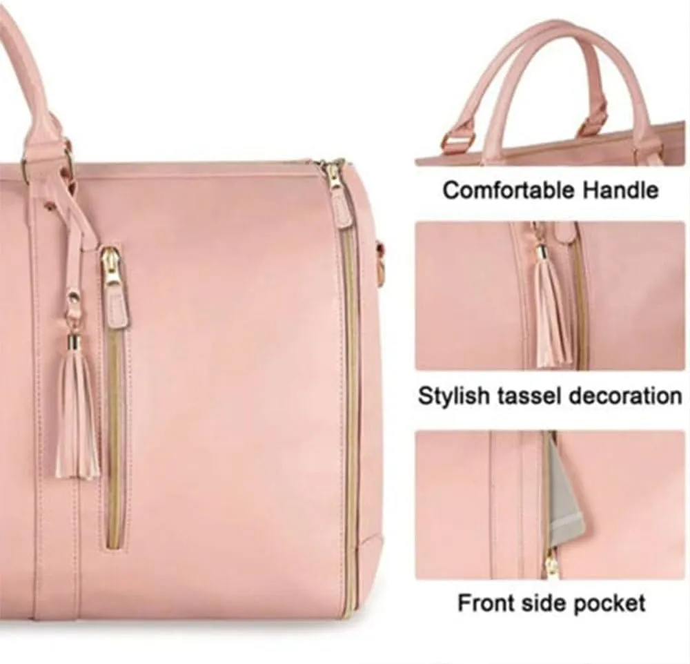 Luxmega Travel Bag, 2 in 1 Luxemega Bag with Wheels, Travel Perfect for Carry On/Garment Bag All In One (Beige)