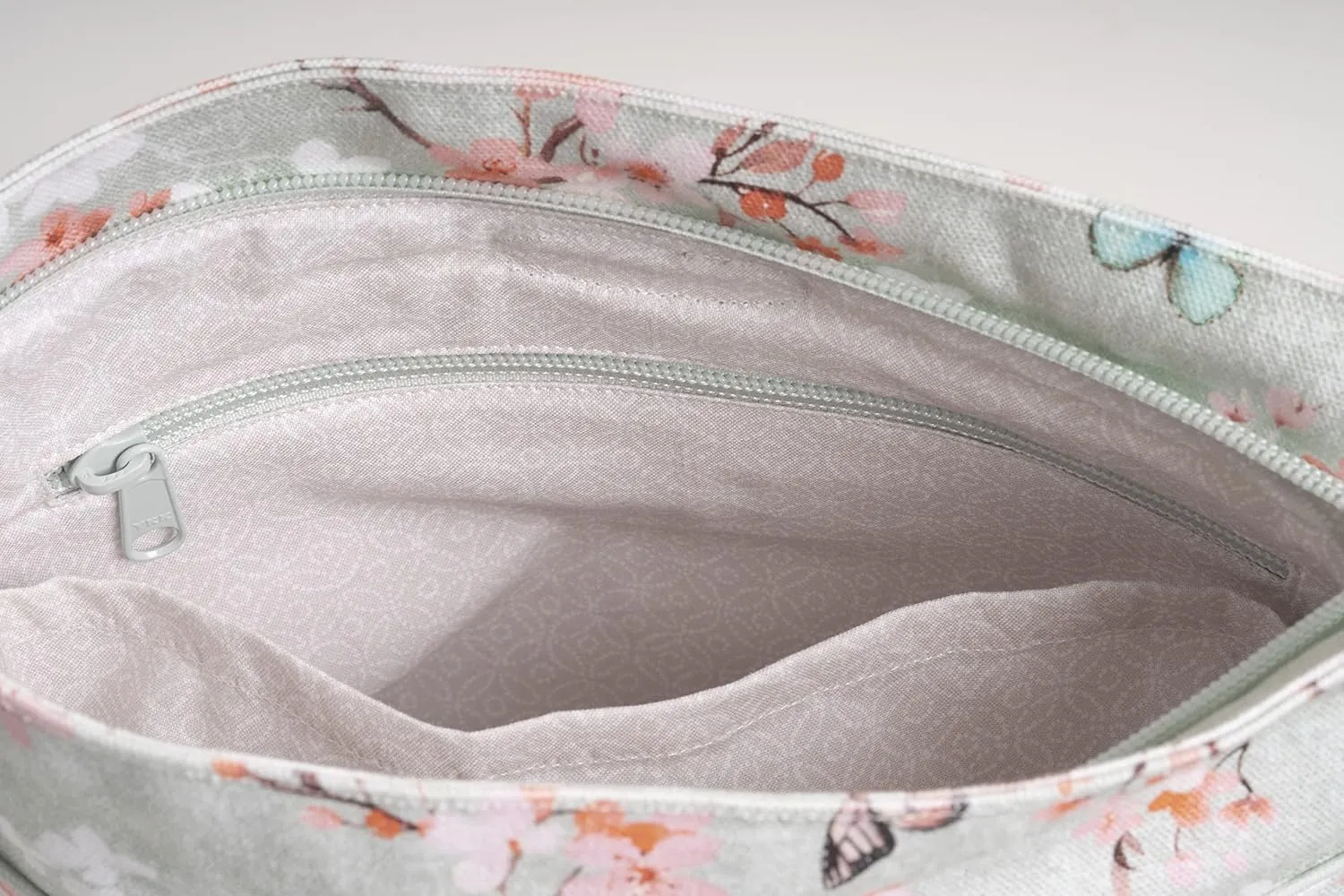 Maison d' Hermine Cross Body Bag Cotton Adjustable Shoulder Strap Hand Bag Tote purse with Zippered & Slip Pockets