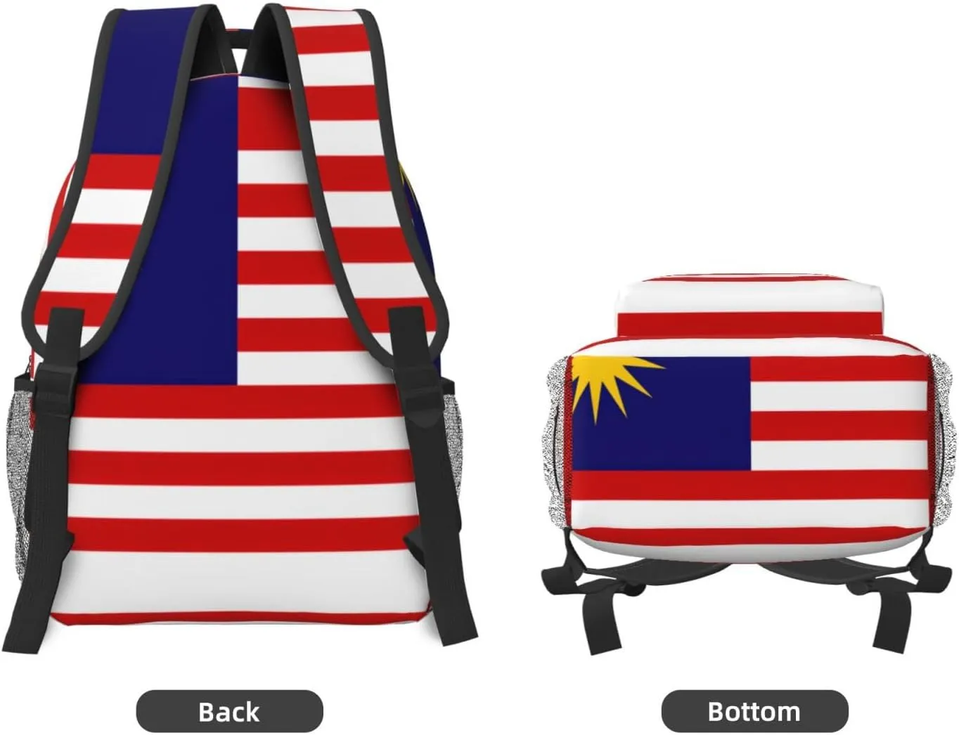Malaysia Flag Backpacks For Women Men,Travel Laptop Back Pack 16.5 Inch,Work Bag Personal Item Book Bags