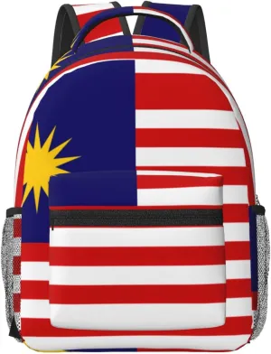 Malaysia Flag Backpacks For Women Men,Travel Laptop Back Pack 16.5 Inch,Work Bag Personal Item Book Bags