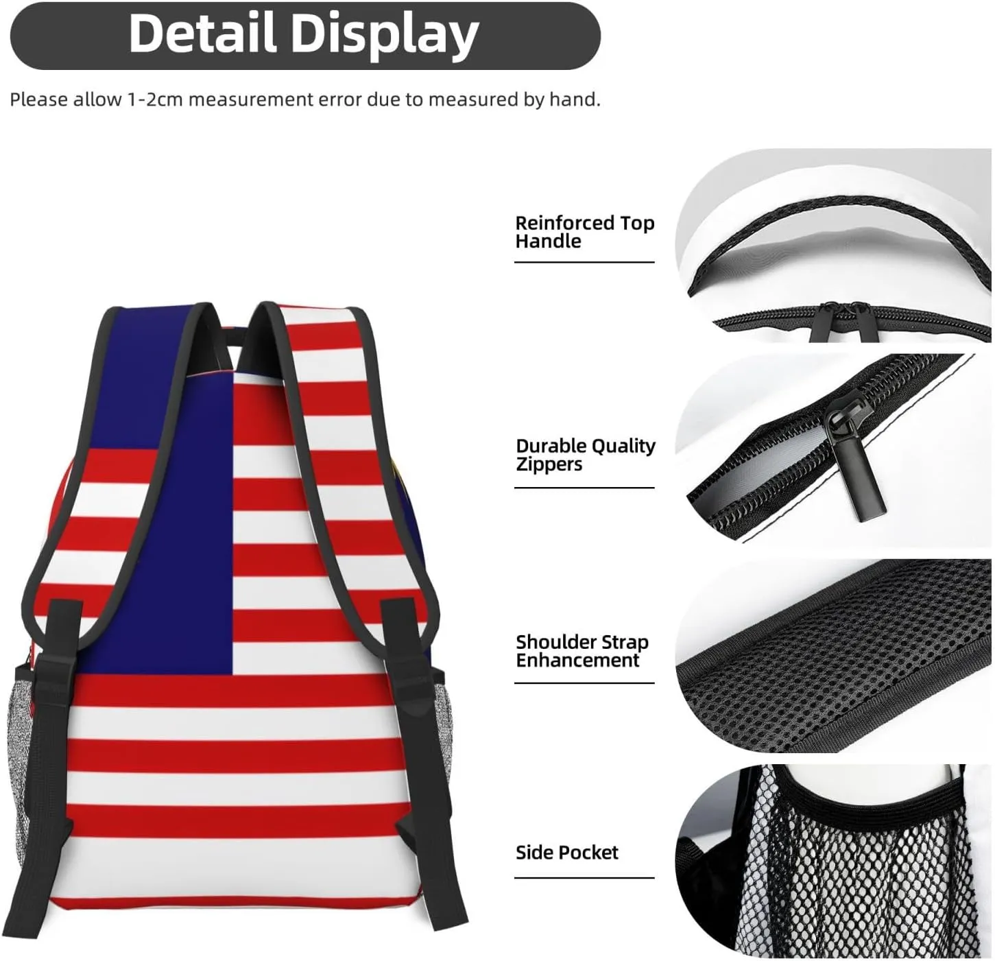 Malaysia Flag Backpacks For Women Men,Travel Laptop Back Pack 16.5 Inch,Work Bag Personal Item Book Bags