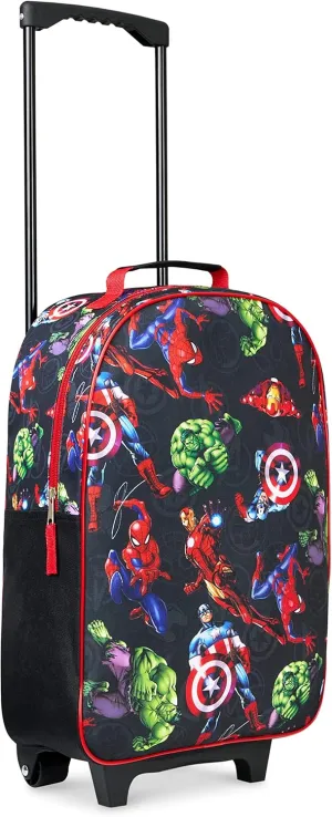 Marvel Kids Suitcase for Boys Foldable Trolley Hand Luggage Bag Carry On Avengers Travel Bag with Wheels Cabin Bag Wheeled Bag with Handle Spiderman Trolley Suitcase Boys (Multicolor Avengers)