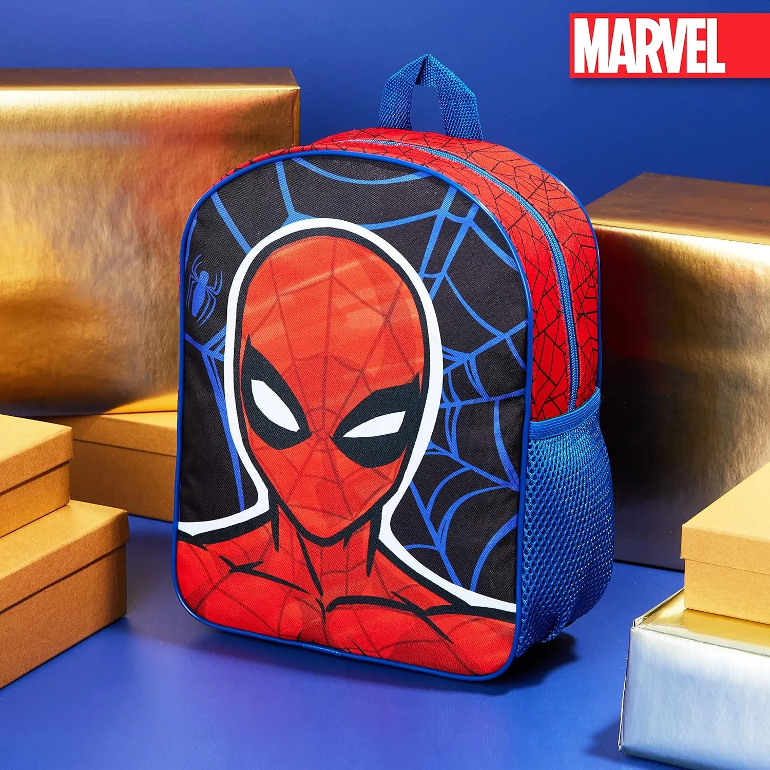 Marvel Spiderman Backpack for Boys Avengers Captain America Iron Man Kids and Toddler Backpack Nursery Pre School Bags for Boys Travel Holiday Avengers Gifts (Blue/Red Spiderman)