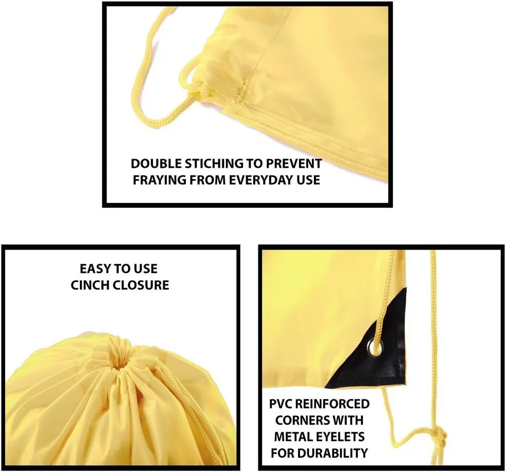 Mato & Hash 25 Bags - Double Strap Drawstring Gym Sack Promotional Party Favor Bag - 15 Colors