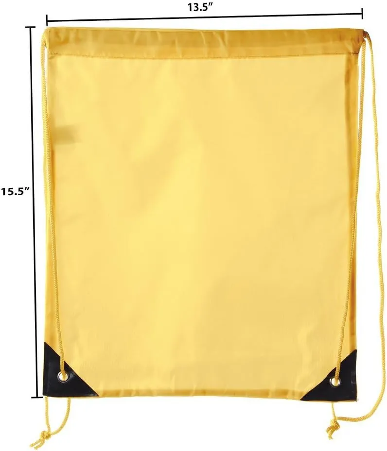 Mato & Hash 25 Bags - Double Strap Drawstring Gym Sack Promotional Party Favor Bag - 15 Colors