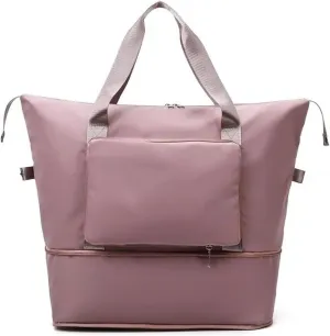 Medium Luggage Foldable Women Short Trip Portable Large Capacity Storage Travel Bag (Color : Beige, Size : 40x40cm)