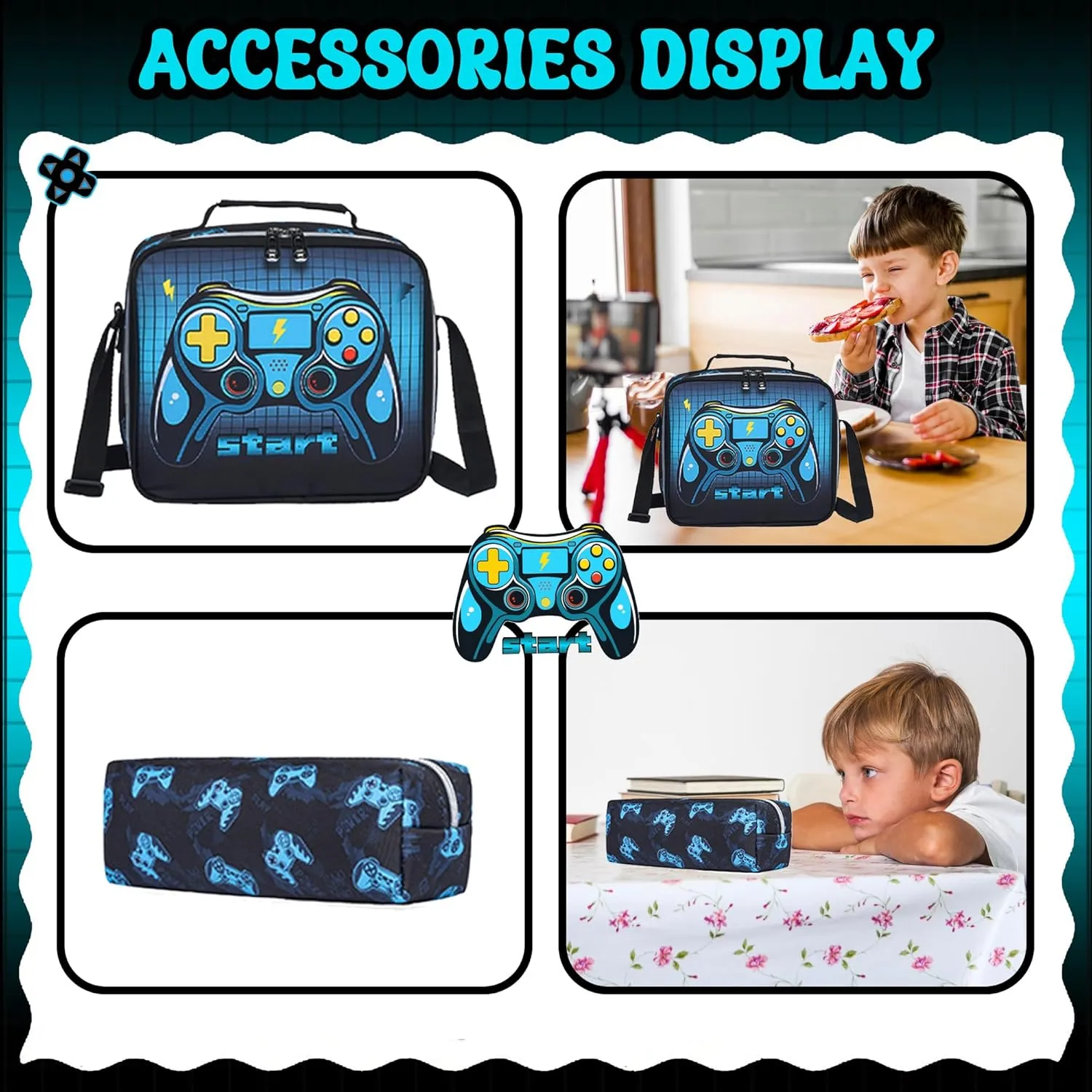 Meetbelify Kids Backpacks with Wheels for Boys Football Rolling Backpack with Lunch Box for Elementary Students Trip Luggage for Boys Ages 6-8