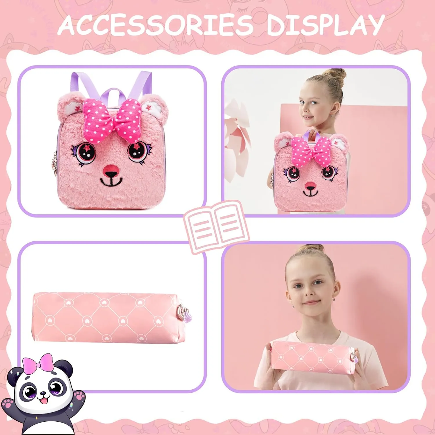 Meetbelify Kids Backpacks with Wheels for Girls Rolling Backpack with Lunch Box for Elementary Preschool Students Travel Suitcase Trip Luggage for Girls Ages 6-8