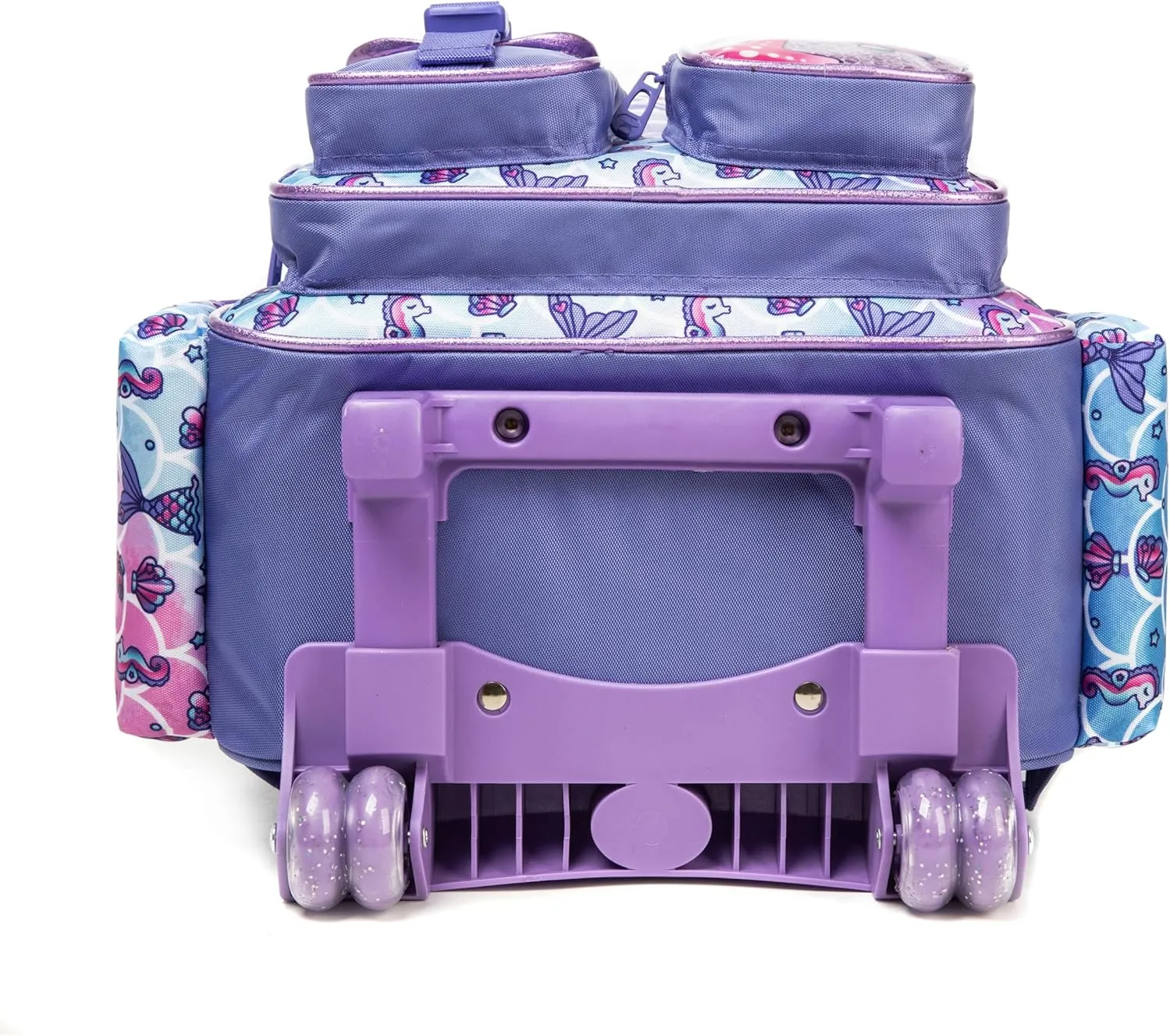 Meetbelify Mermaid Rolling Backpack with Wheels for Girls Rolling Backpacks with Lunch Box for Elementary School Students 3 in 1 Kids Travel Luggage Suitcase for Girls Age 8-10