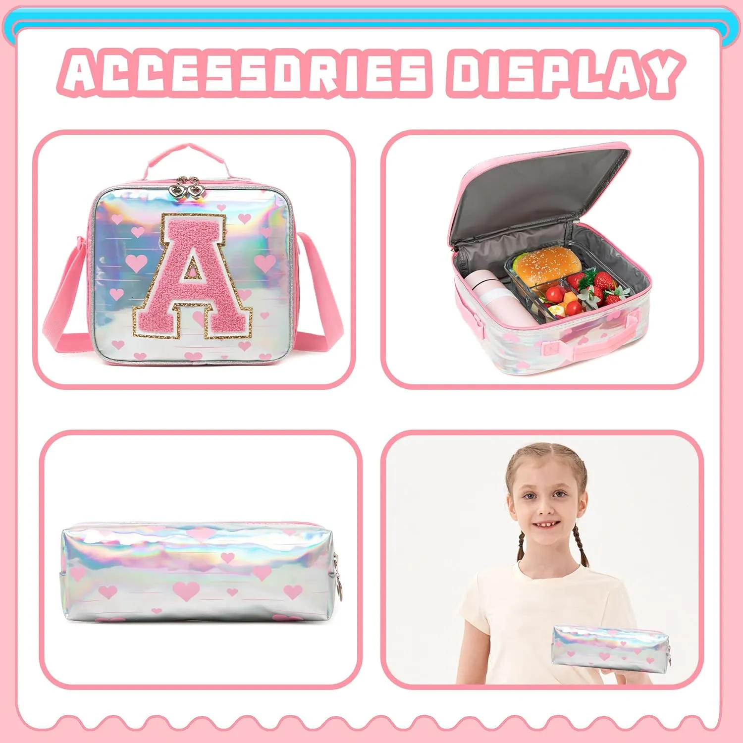 Meetbelify Rolling Backpack for Girls Backpack with Wheels for Elementary Student Kids School Bag with Lunch Box Pencil Case for Girls Ages 6-8 Years Old Pink