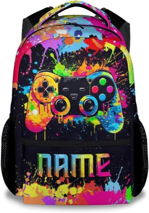 Mercuryelf Backpack for Boys - 17 Inch Gamer Bookbag for Primary Middle College - Personalized Cool Gaming Backpacks for Kids - Kids School Bag